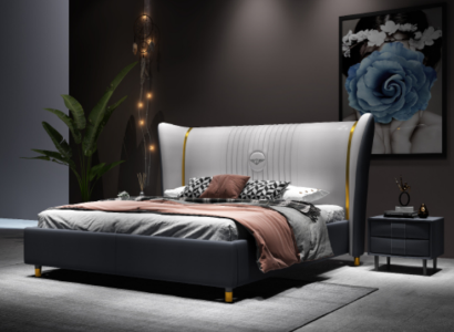 Luxury Bed Wood Upholstered bed Bedroom 180x200cm Double bed Hotel new